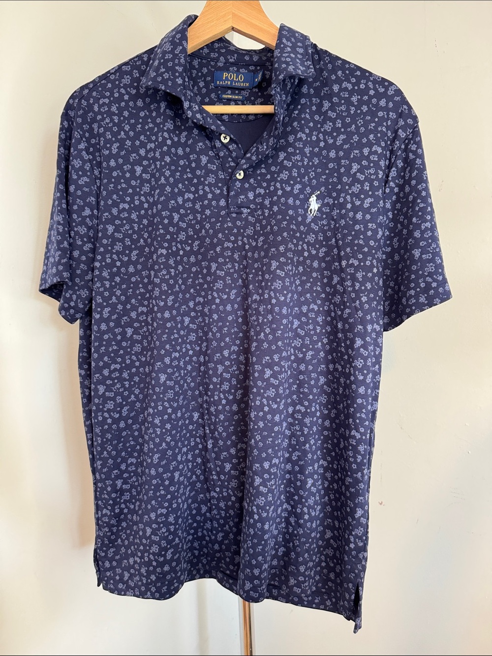 Polo by Ralph Lauren Navy Floral-Print Men’s Polo size m